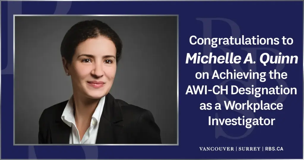Congratulations to Michelle A. Quinn on Achieving the AWI-CH Designation